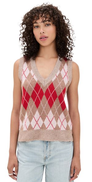 RE/DONE Argyle Vest Red Combo XS