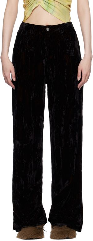 Collina Strada Black Velvet Dante Trousers