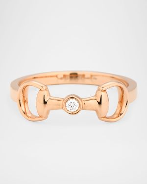 18K Rose Gold Horsebit Diamond Ring