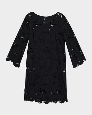Jackie Paisley-Embroidered Midi Shift Dress