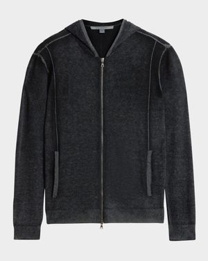 Men's Sutter Silk and Cashmere Full-Zip Hoodie