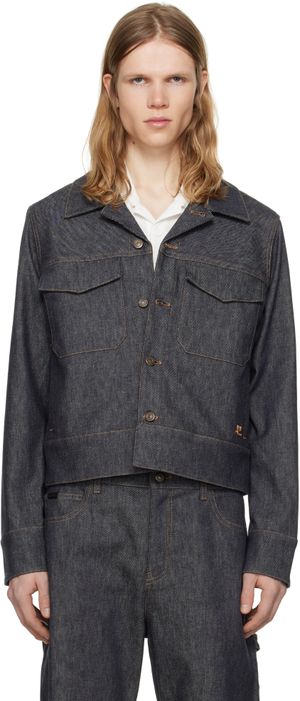 Courrèges Gray Utility Trucker Denim Jacket