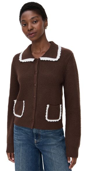 WAYF Millie Cardigan Chocolate XL