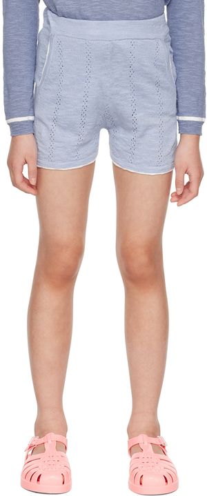 Morley Kids Blue Pointelle Shorts