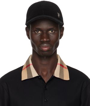 Burberry Black Corduroy Baseball Cap