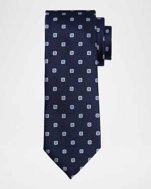 Men's Geometric Jacquard Silk Tie