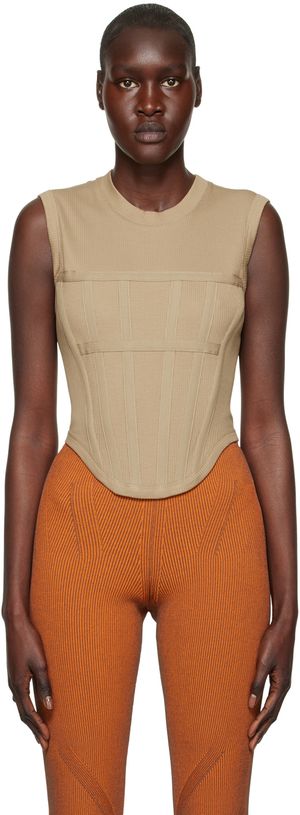 Dion Lee Khaki Corset Tank Top