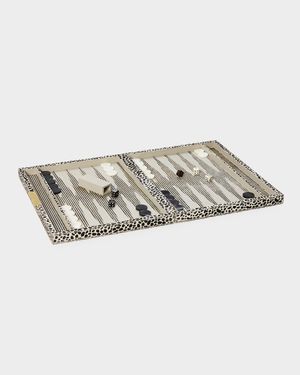 Bailey Large Cheetah-Print Backgammon Game Set