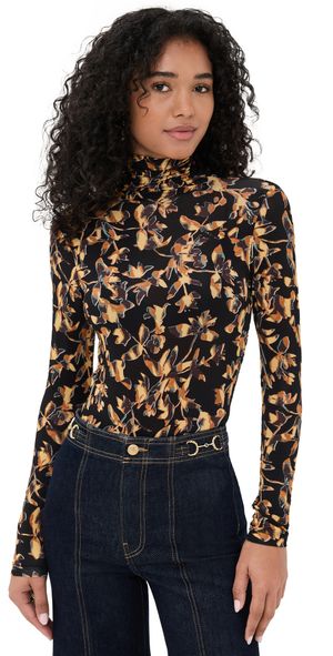 Ulla Johnson Aurelia Jersey Long Sleeve Turtleneck Top Night Lily P