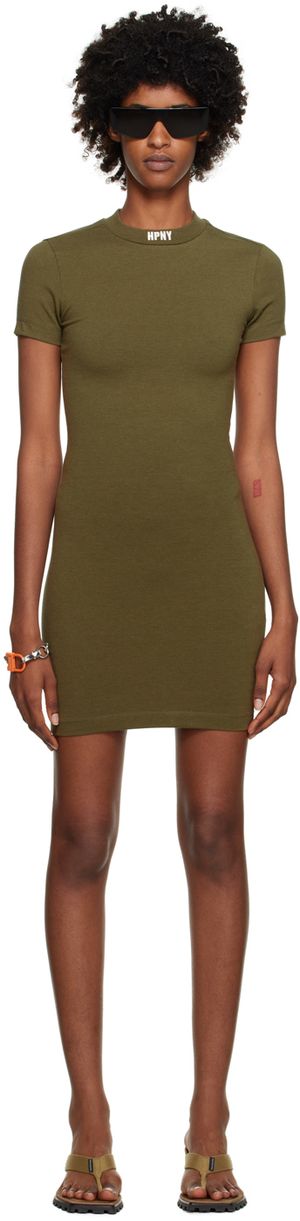 Heron Preston Khaki 'HPNY' Minidress
