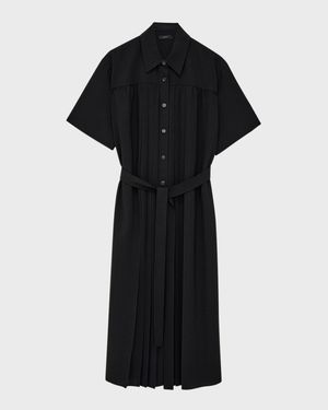 Arcade Pleated A-Line Midi Shirtdress