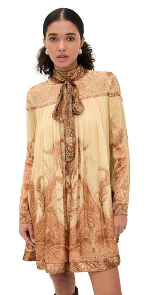 Zimmermann Hypnotic Batwing Mini Dress Cream Paisley 4