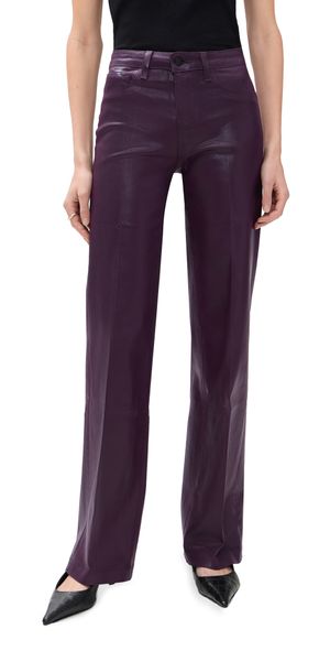 L'AGENCE Scottie High Rise Wide Leg Jeans Dark Malbec Coated 25