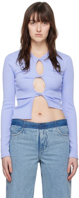 Christopher Esber Blue Open Twist Long Sleeve T-Shirt