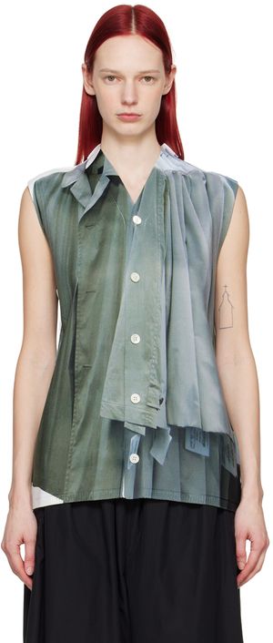 Comme des Garçons Homme Plus Green Printed Cardigan