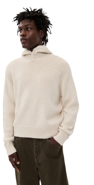 Lemaire Hooded Sweater Light Cream M