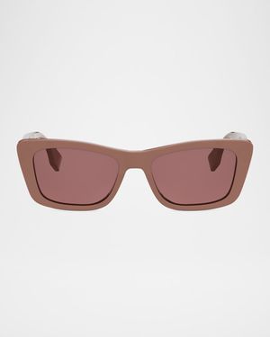 Lettering 53mm Rectangle Butterfly Sunglasses