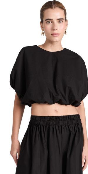 MIKOH Opihi Bubble Sleeve Crop Top Night 1