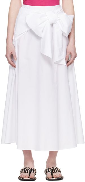 MSGM White Bow Maxi Skirt