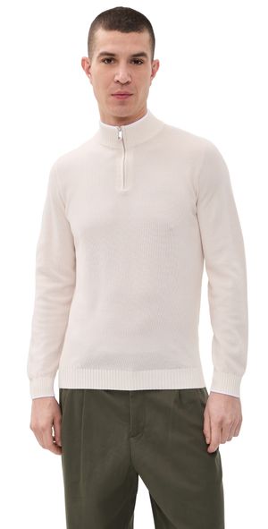 Fedeli Favonio Cotton Light Quarter Zip Tan 54