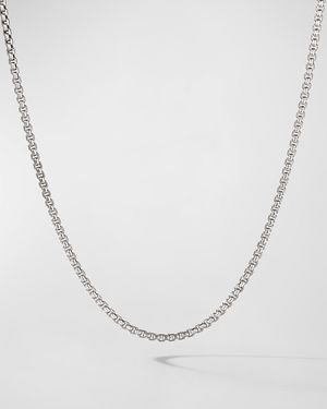 Box Chain Necklace in Silver with 14K Gold Accent, 2.7mm