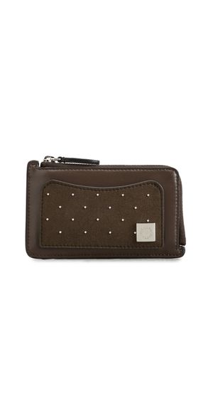 Stella McCartney Ryder Studded Zip Cardholder Moka One Size