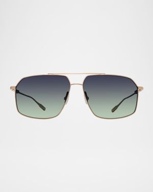 Men's Renzo Polarized Titanium Rectangle Sunglasses