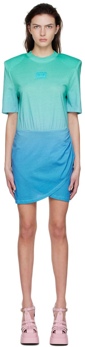 Versace Jeans Couture Blue Cotton Mini Dress