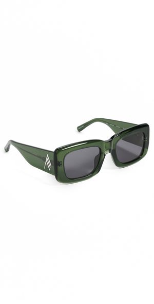 The Attico Marfa Sunglasses Military Green/Silver/Green One Size