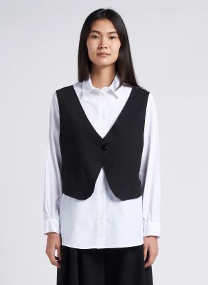 Imperial - Chemise col classique droit en superposition - Taille L - Blanc