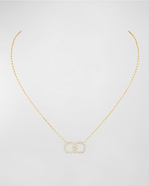 SO MOVE 18K YELLOW GOLD DIAMOND PAVE PENDANT NECKLACE