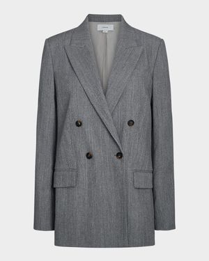 Double-Breasted Wool Twill Blazer