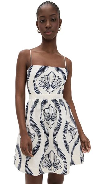 Andres Otalora Mi Recuerdo Dress Maxi Navy Embroidery 2