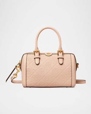 Petite T Monogram Leather Barrel Top-Handle Bag