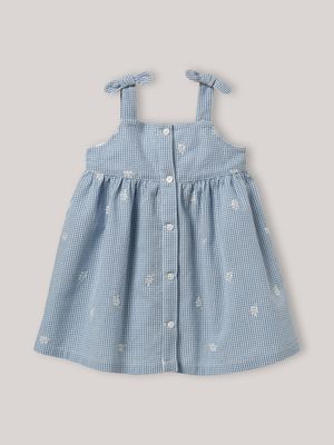 Cyrillus - Robe vichy brodée - Taille 36M - Bleu