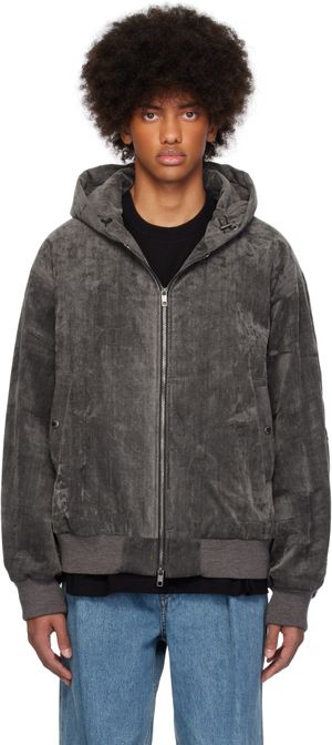 WOOYOUNGMI Gray Cotton Hooded Jacket