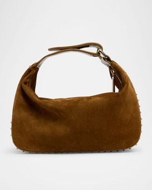 Funky Dopp Spike Top-Handle Bag in Suede