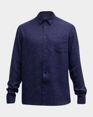 Caroubis Linen Pocket Sport Shirt