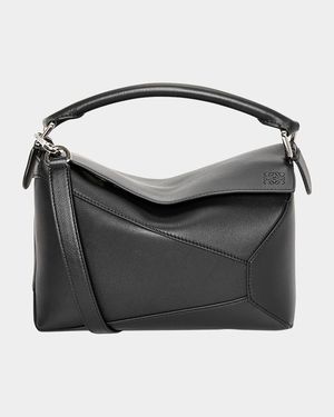 Puzzle Edge Small Top-Handle Bag in Leather