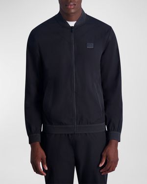 Men's Track Jacket with Mesh Trim