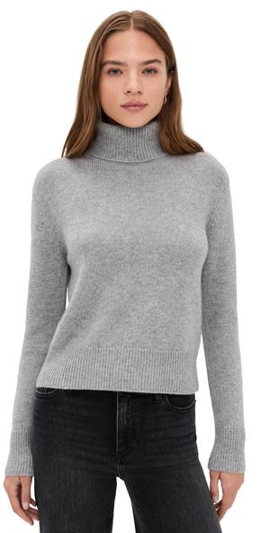 FRAME Cashmere Turtleneck Sweater Heather Grey S