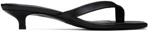 TOTEME Black 'The Flip-Flop' Heeled Sandals