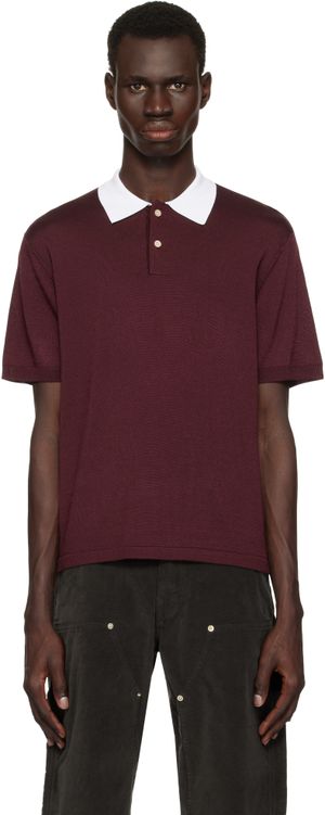 Wales Bonner Burgundy Sun Polo