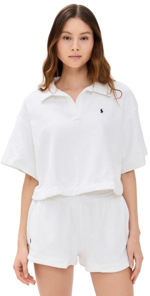 Polo Ralph Lauren Terry Collar Shirt & Shorts Set White M