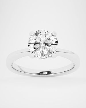 Lab Grown Diamond 18K White Gold Round Solitaire Ring, 2.06tcw, Size 7