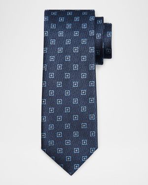 Men's Floral Geometric Silk Jacquard Tie