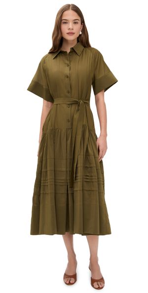 Lee Mathews Bonnie Shirt Dress Khaki 2