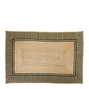 Blanc D'ivoire - Tapis en jute - Taille 300x200 - Noir