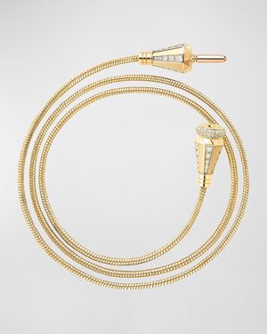 Jack de Boucheron 18K Yellow Gold Triple-Wrap Diamond Bracelet