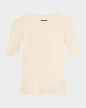 Elbow-Sleeve Slim Top